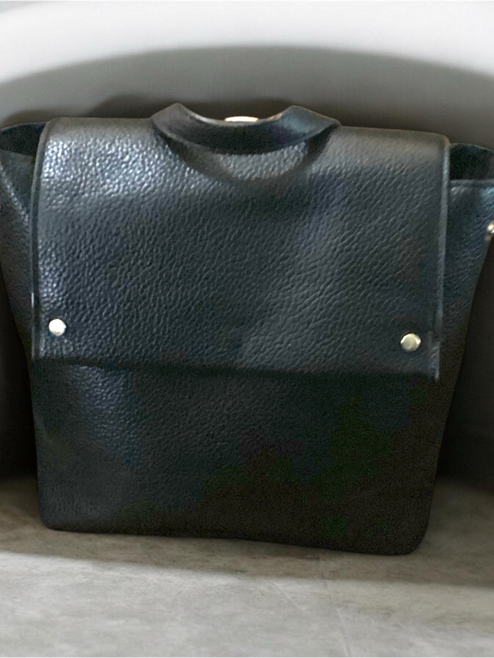 Black Leather Women’s Backpack/ Messenger Bag Classic Design